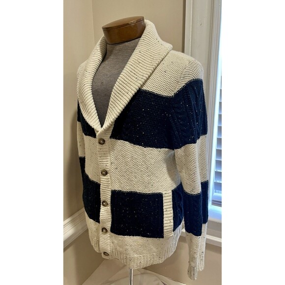 CPO Provisions Shipmen Supply Mens Shawl Collar Cardigan Fisherman Sweater Sz M - Picture 6 of 12